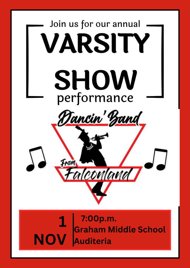 Red School Band Performance Poster