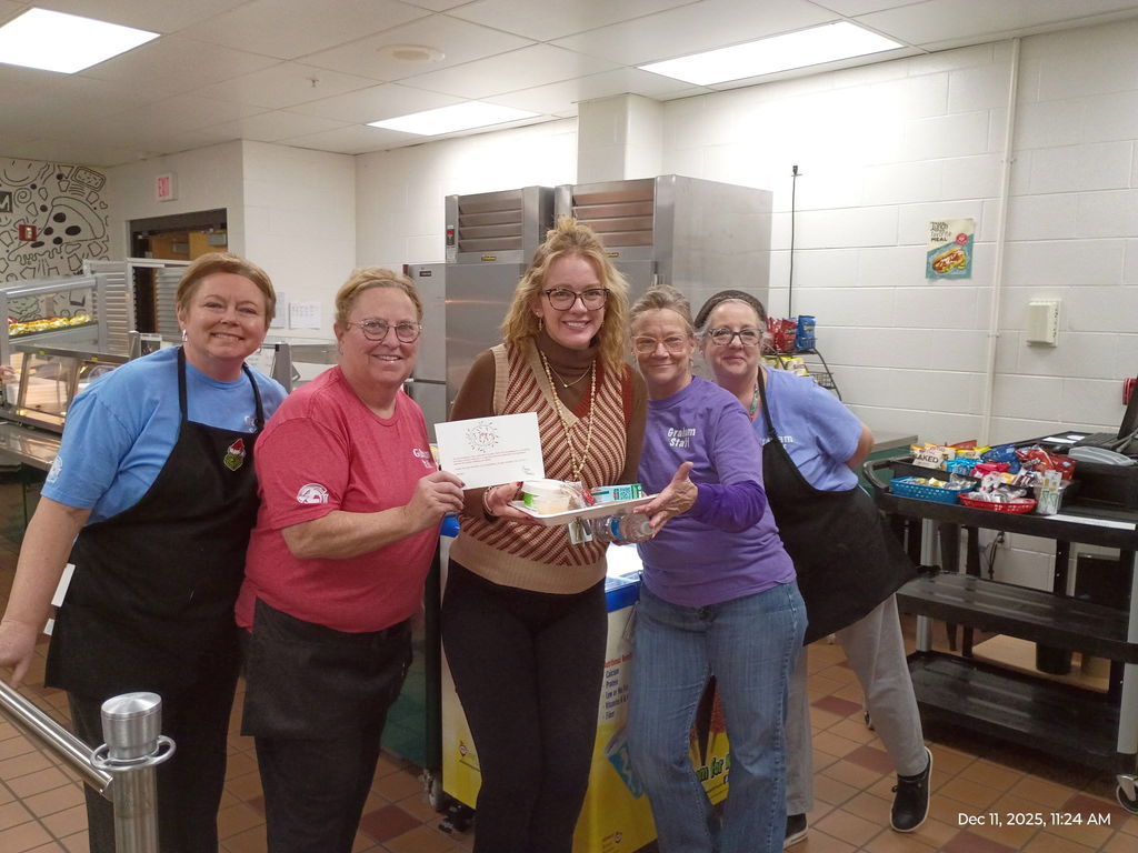 Mrs Ketter enjoys JOY spread by our GMS Kitchen Crew!!!! We appreciate the giving and the receiving!!! :) 