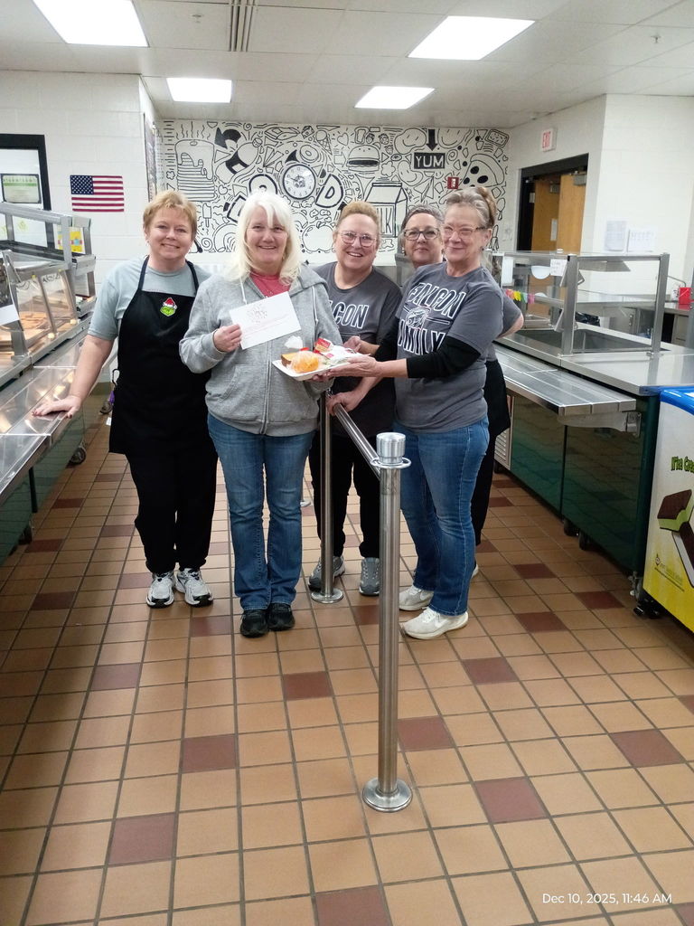 Our GMS kitchen crew spread some well-deserved joy with Mrs Wilcoxon!!!! We are thrilled to celebrate her!!!! 