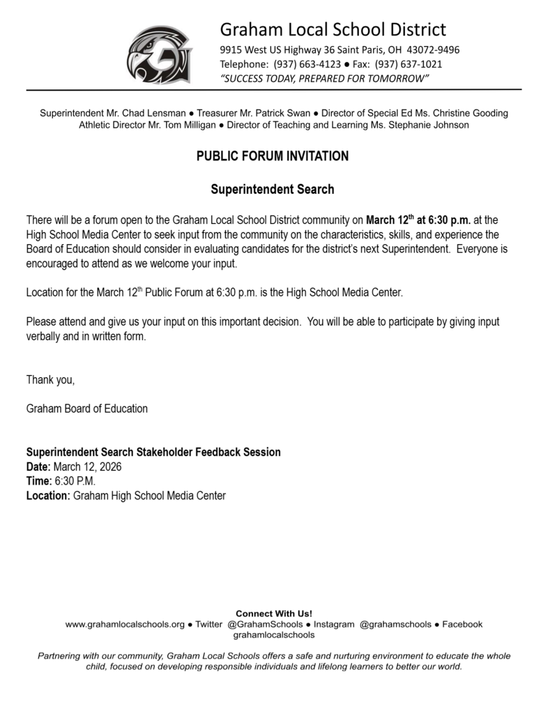 Superintendent Search Feedback
