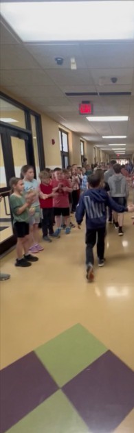 The Hallways were lined with students to help celebrate our wrestlers accomplishments.