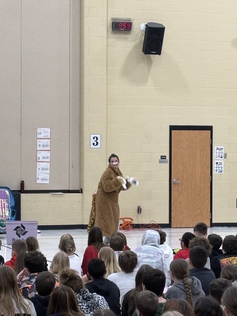 Mrs. Lonsinger volunteered to be our animal with student chosen adaptations for the Tundra.