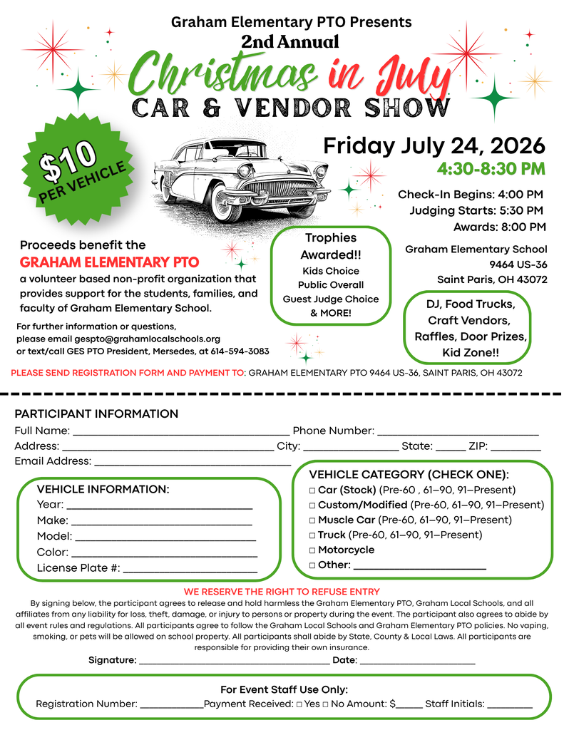 car show and vendor fair flyer