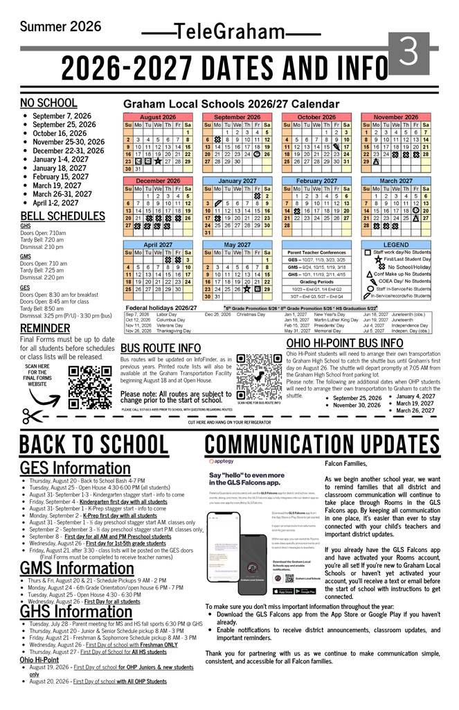 Back to school telegraham newsletter