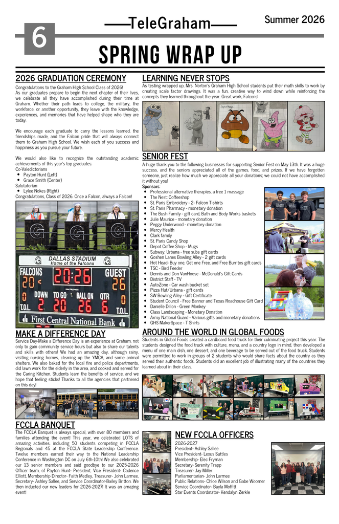 Back to school telegraham newsletter