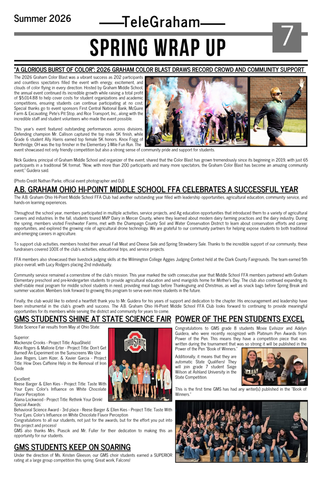Back to school telegraham newsletter