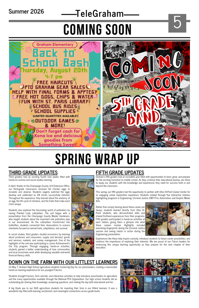 Back to school telegraham newsletter