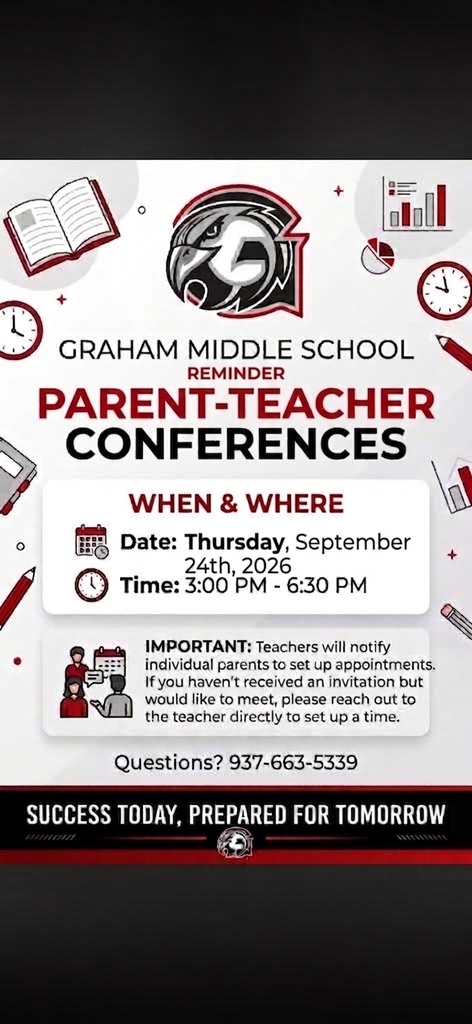 Parent Teacher Conferences' poster at GMS September 24, 2026 from 3:00-630 pm.
