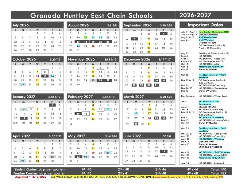 26-27 Calendar