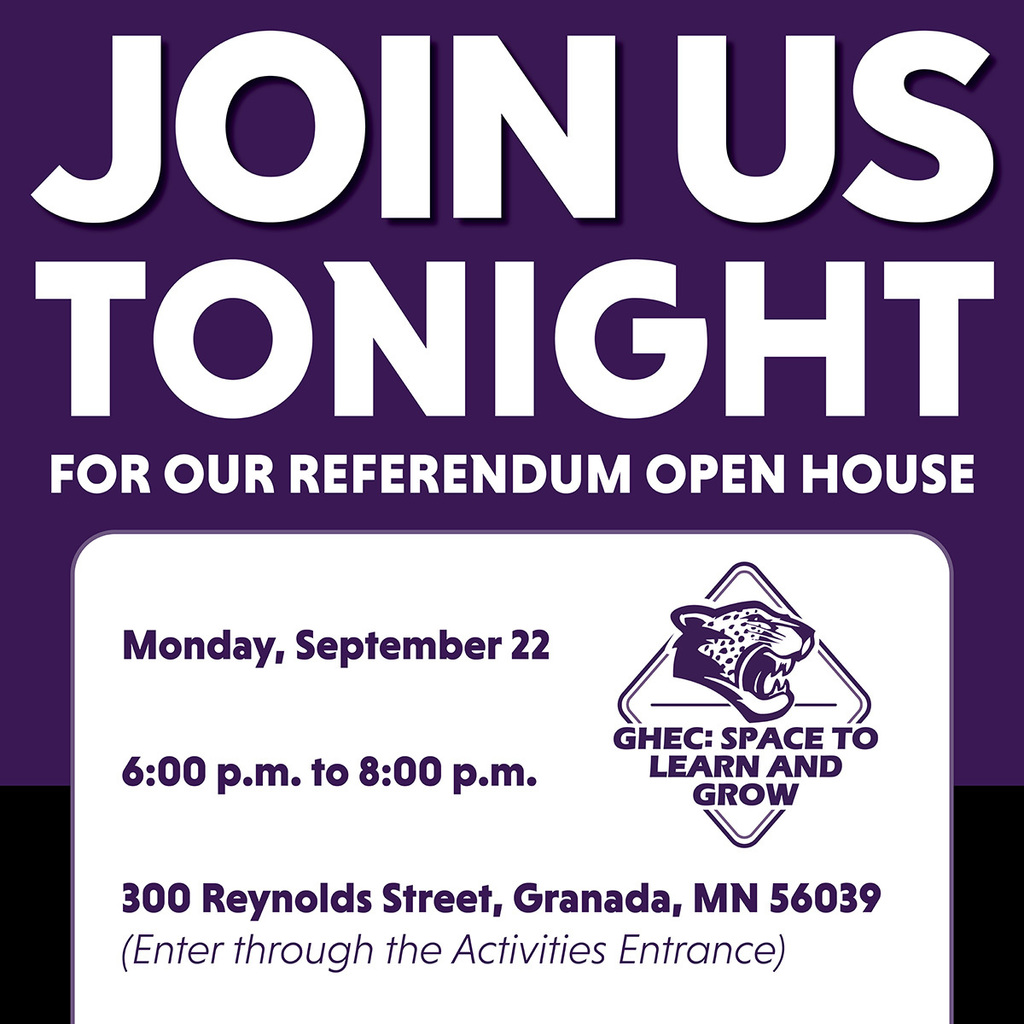 Join us on Monday, September 22, from 6:00 p.m. to 8:00 p.m. for a referendum open house! 