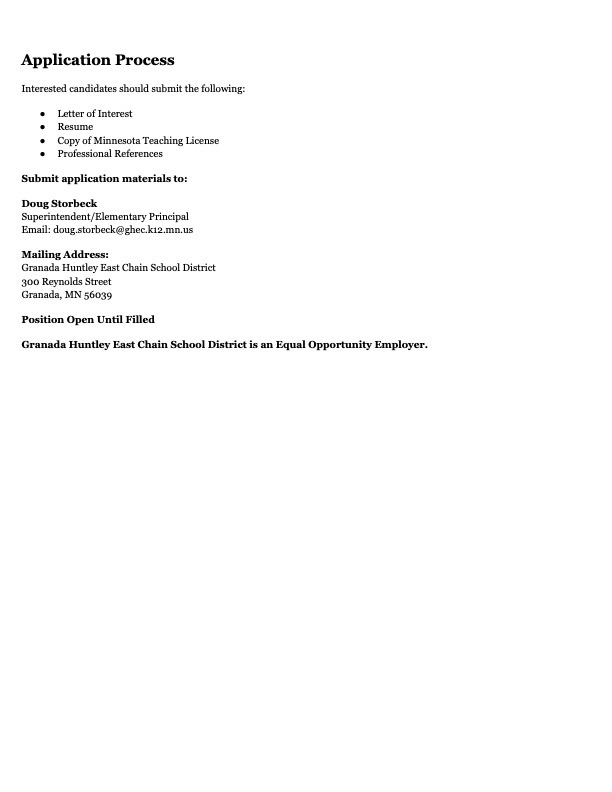 Elementary Teacher (Application Process)