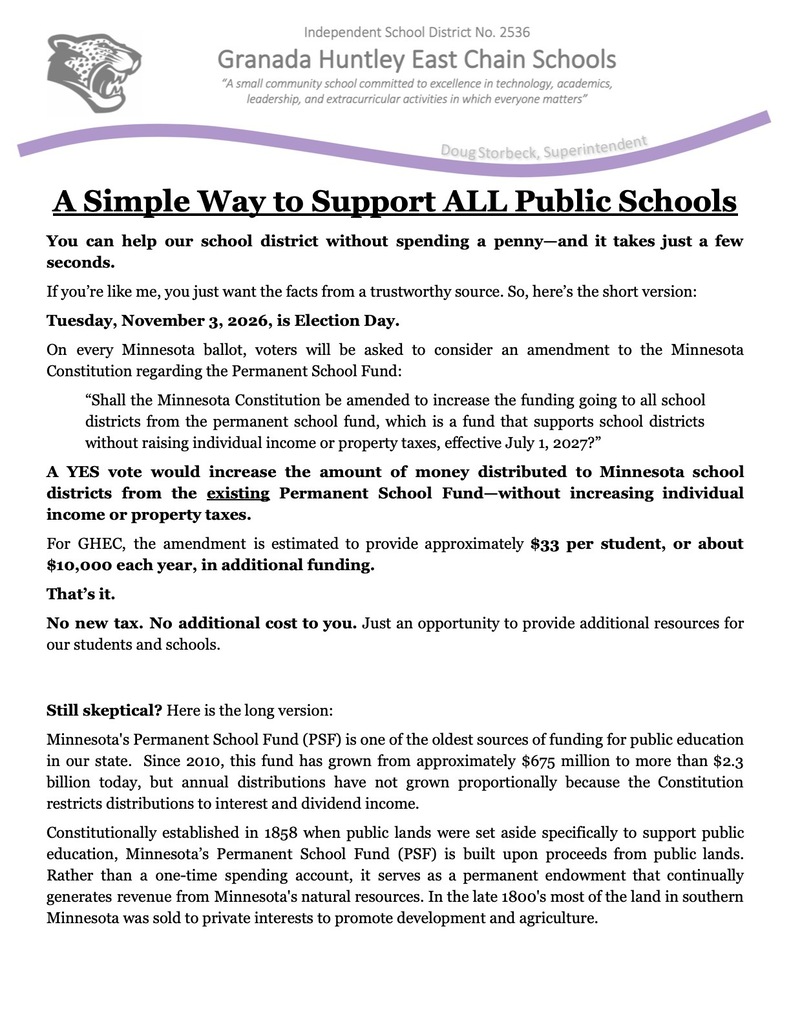 Permanent School Fund (Resource for Public Schools)