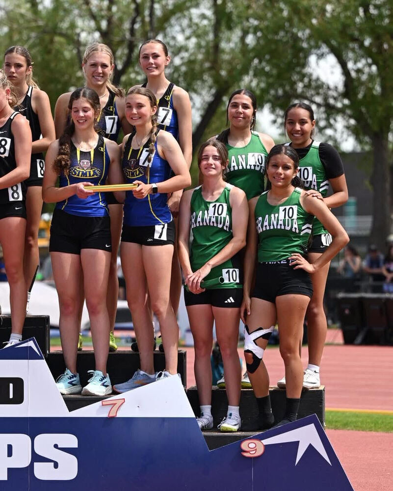 DAY 2 AT STATE TRACK 🤍💚 The Granada Bobcats wrapped up another strong day at the state meet as the Girls 4x800m Relay team of Shayla Sigala, Nicole Melendez, Leila Pizarro, and Kate Enriquez raced their way to a 9th place finish and a new PR of 10:51.56! 🏃♀️⚡ From the opening leg to the final stretch, this team showed determination, teamwork, and relentless Bobcat energy on the state stage. Setting a personal record at state is an incredible way to finish the season! 🌟 Congratulations, ladies! Your Bobcat family is proud of the way you represented Granada all weekend long!