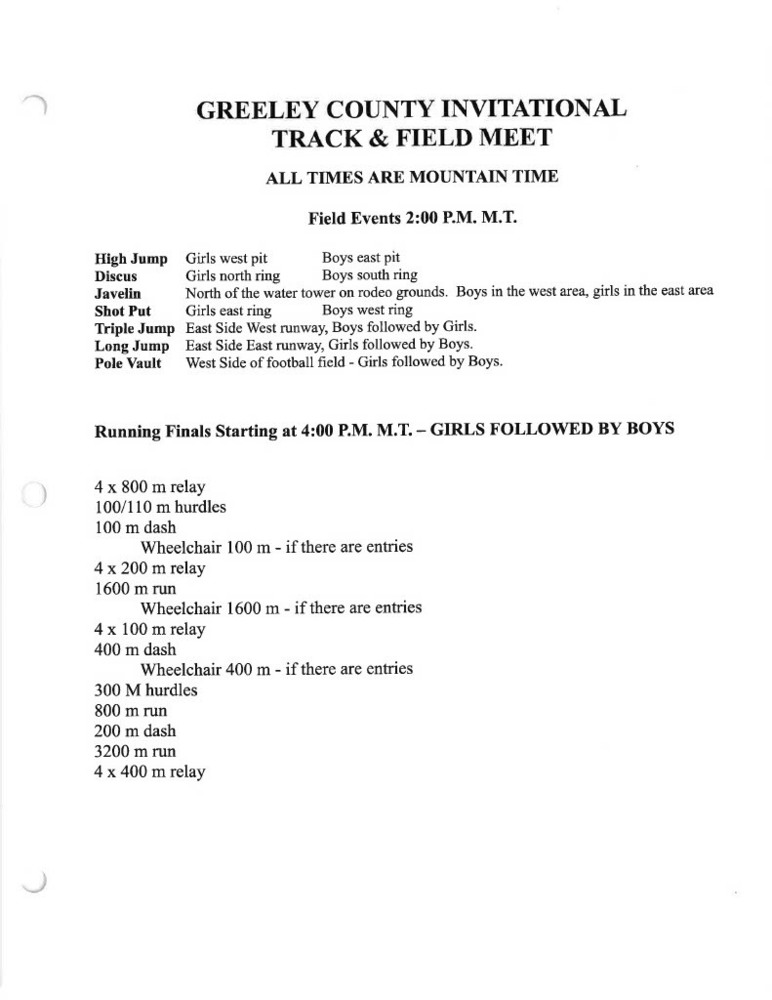 HS Track at Greeley County 4/10/26