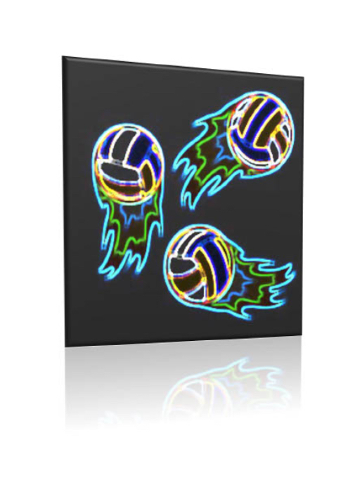 Volleyballs glowing