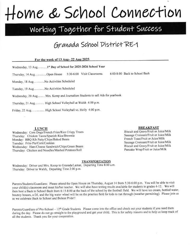 Home & School August 13-22