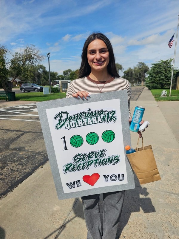 Student with poster