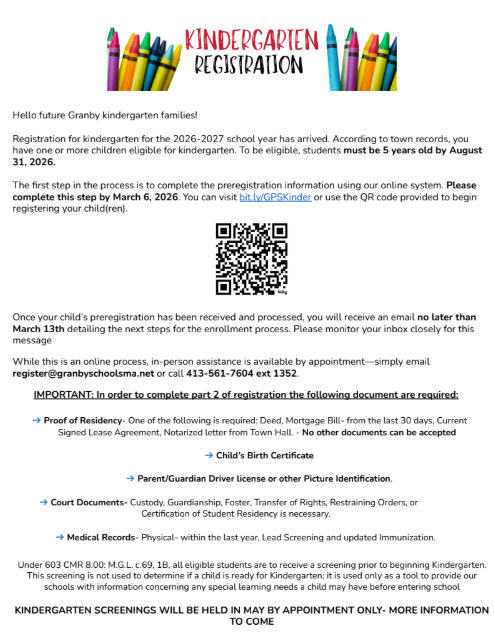 Kindergarten Registration