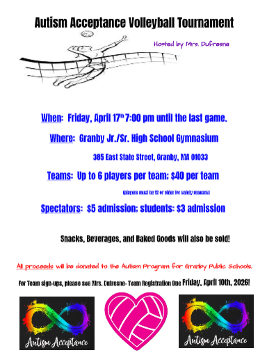 Autism Acceptance Volleyball Tournament Flyer
