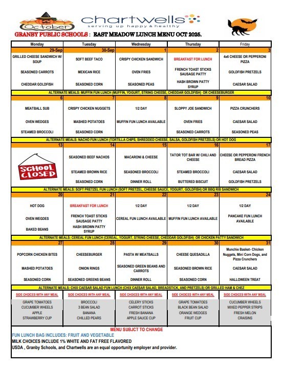 EM Lunch Menu
