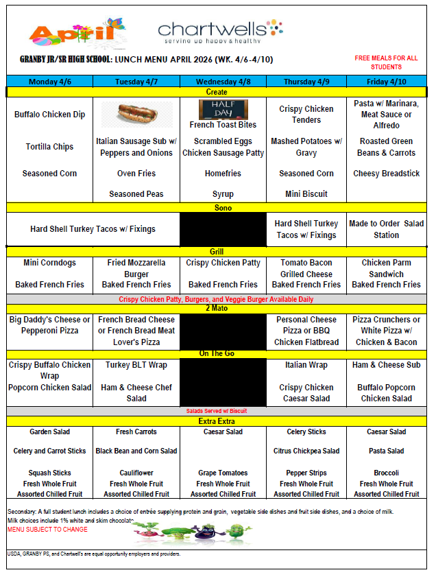 GJSHS Lunch Menu APR wk2