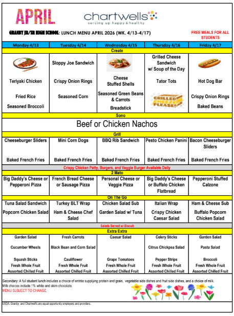 GJSHS Lunch Menu APR wk3