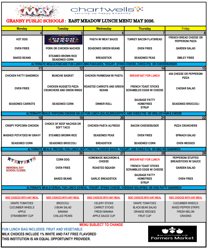 EM Lunch Menu May 2026