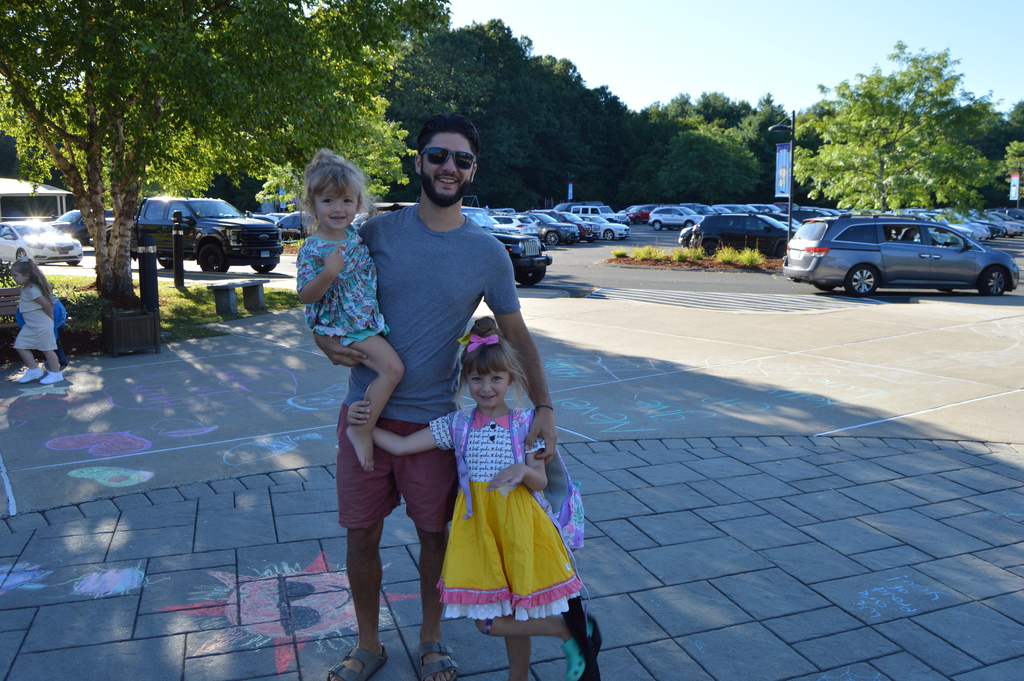Father and two girls