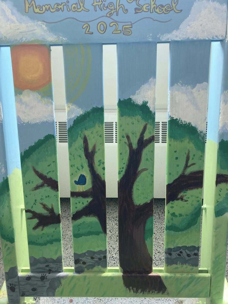 seat of chair with Granby oak tree