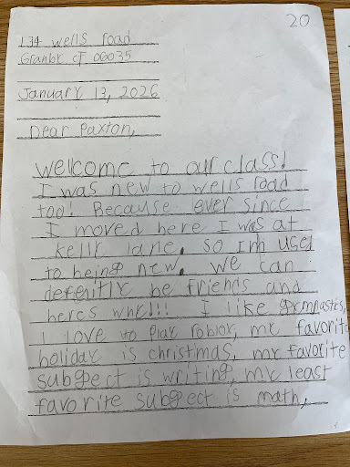 Letters to new classmate