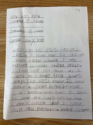 Letters to new classmate