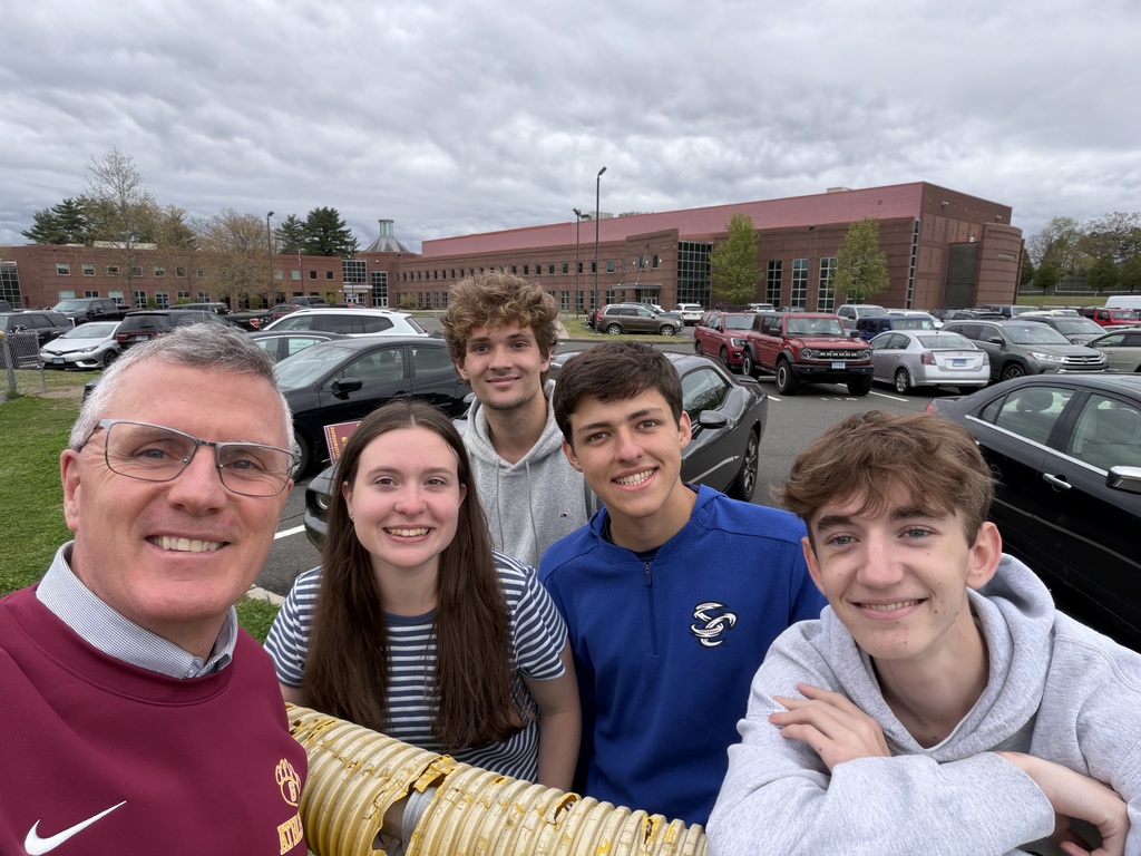 Principal Dunn with students 
