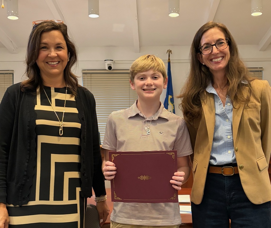 Student with Superintendent Burke and the BOE Vice Chair 