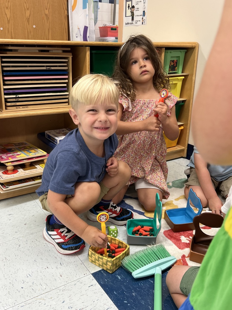 Boy and girl playing.