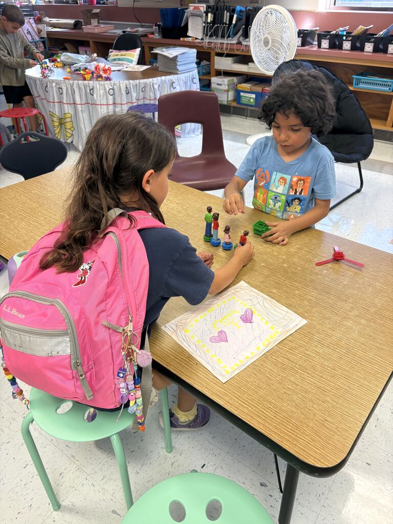 Students creating.