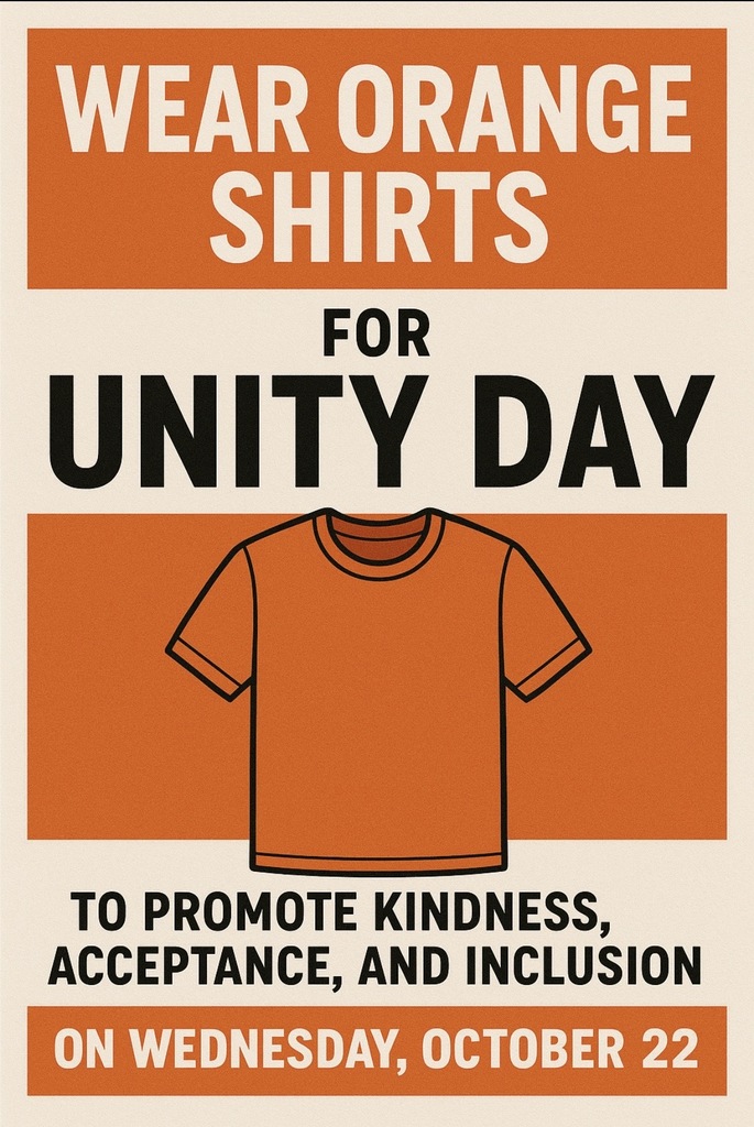 Orange and cream flyer. Unity Day.