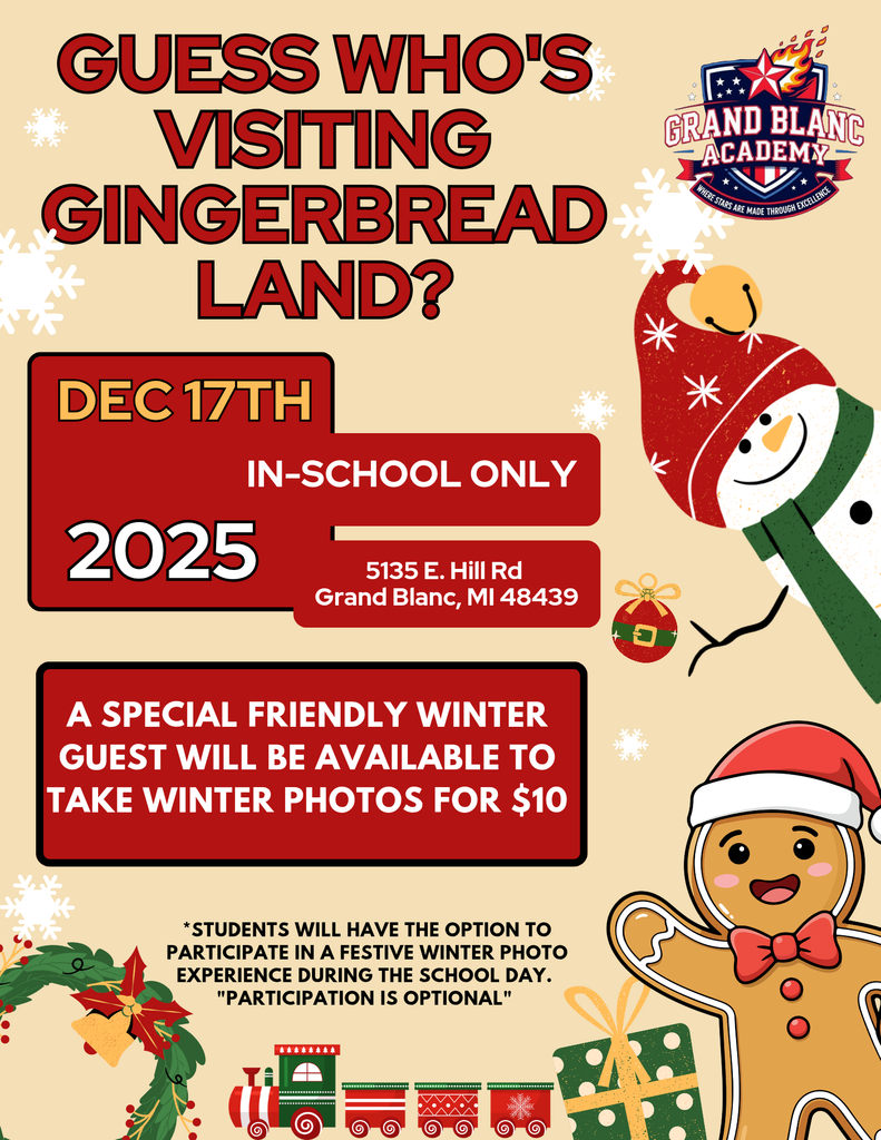 Flyer with a gingerbread and snowman on it.
