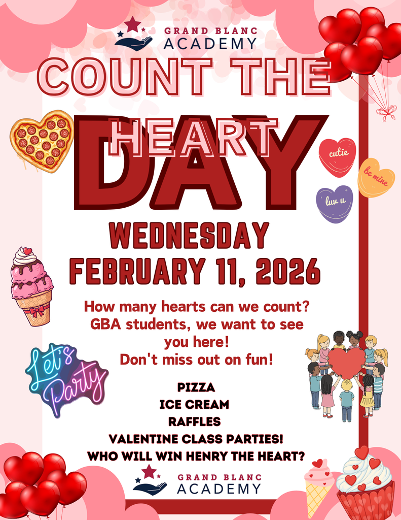 Pink, Red and White flyer detailing school celebration.