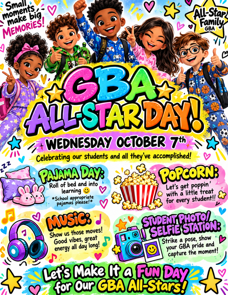 Colorful flyer with children in pajamas announcing count day.