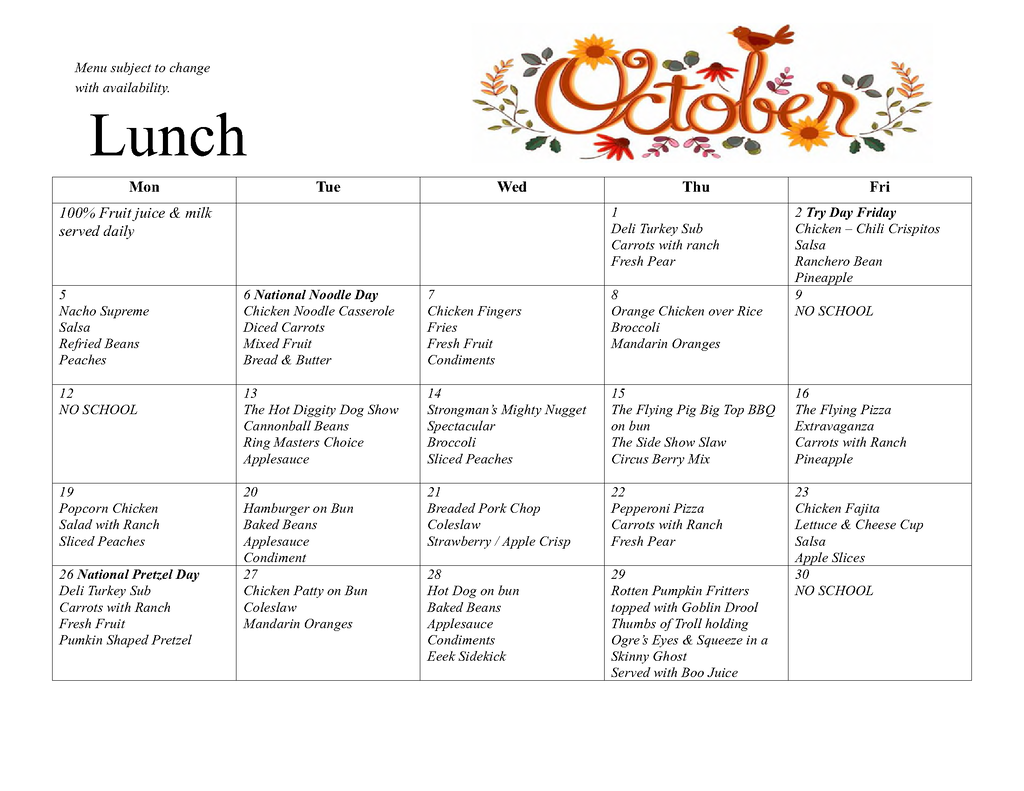 october lunch