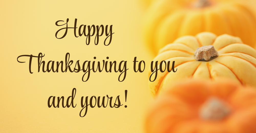 pumpkins with Thanksgiving message