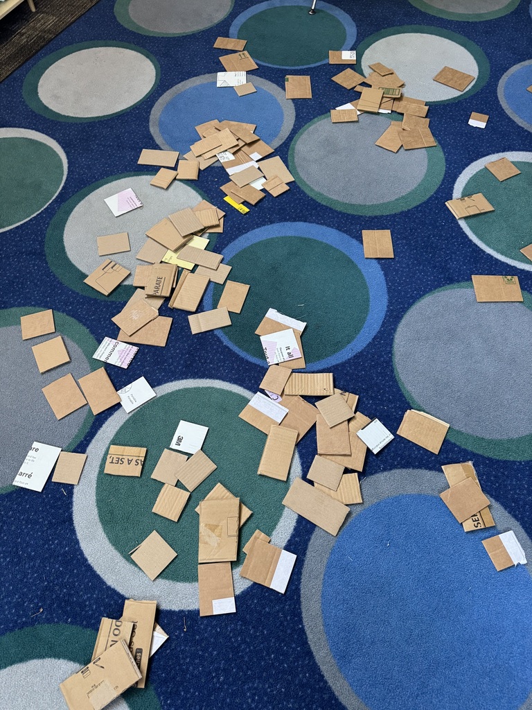 pieces of cardboard box