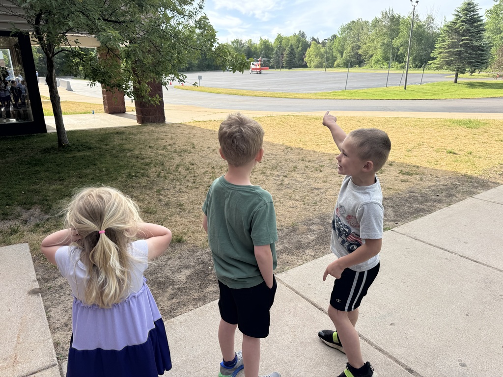 students and helicopter