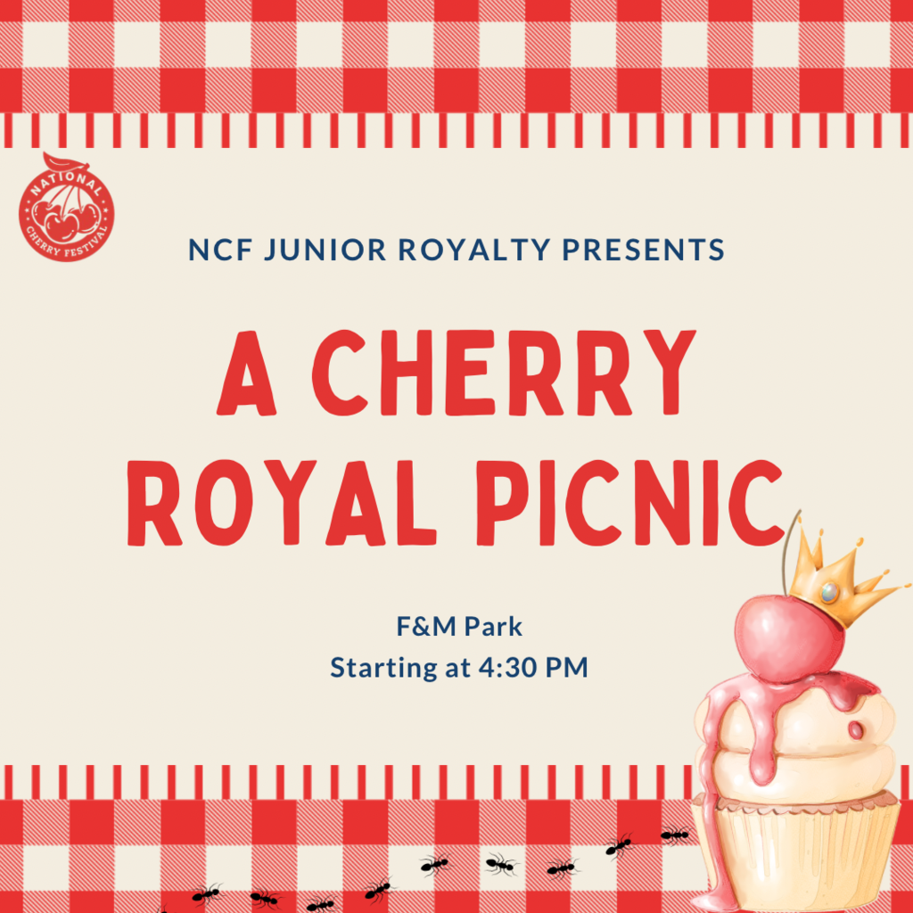 checked tablecloth with cupcake and cherry with crown