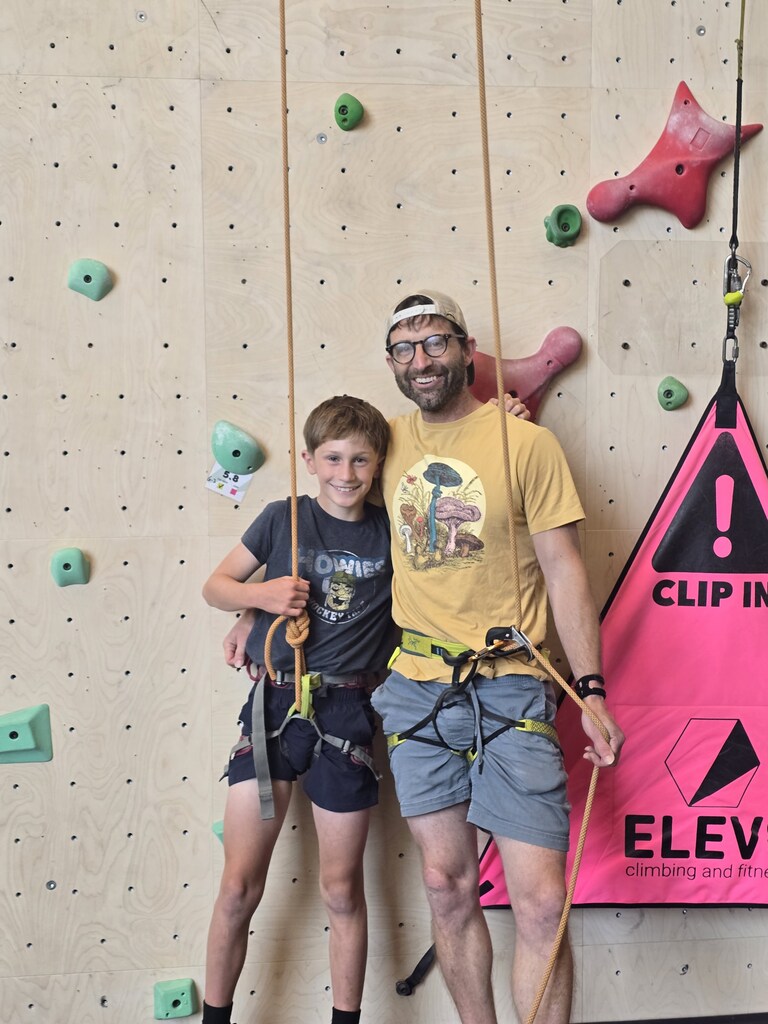 people on climbing wall