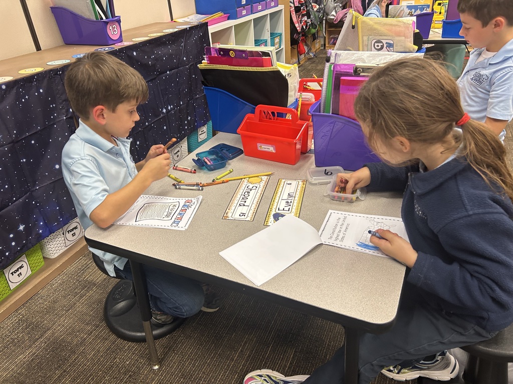 girl and boy coloring