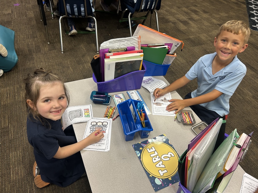 girl and boy coloring
