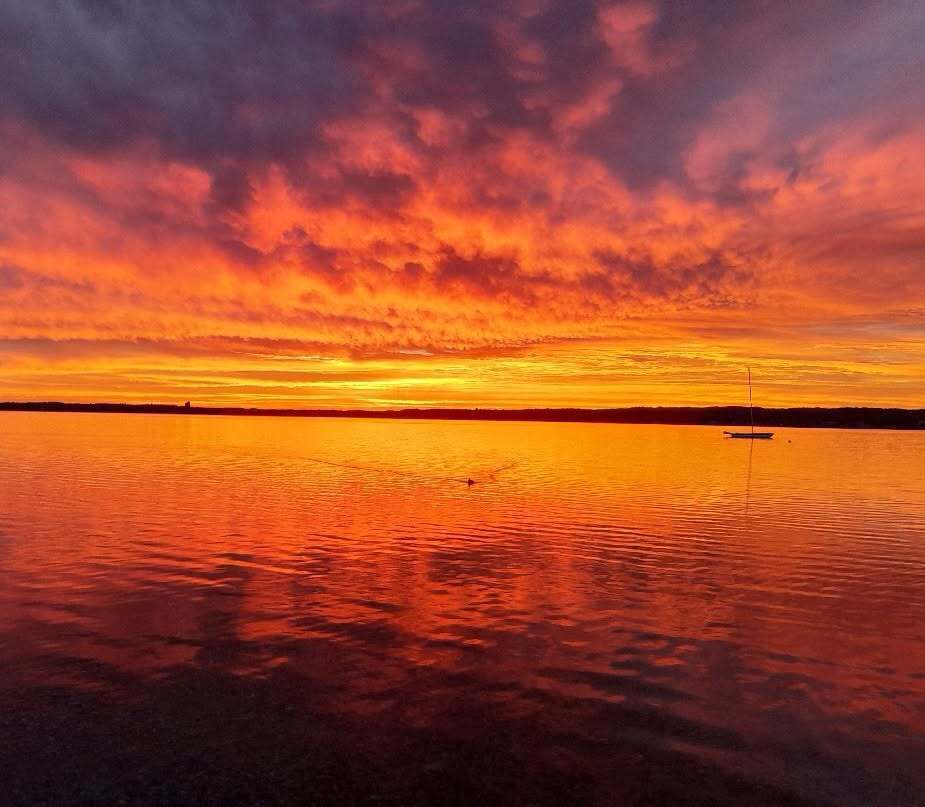 sunrise over the water