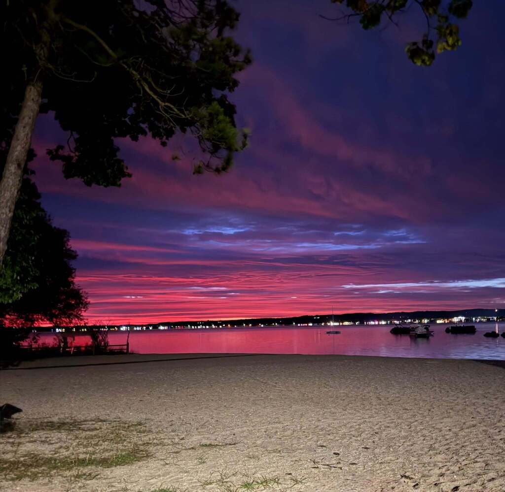 sunrise over the water