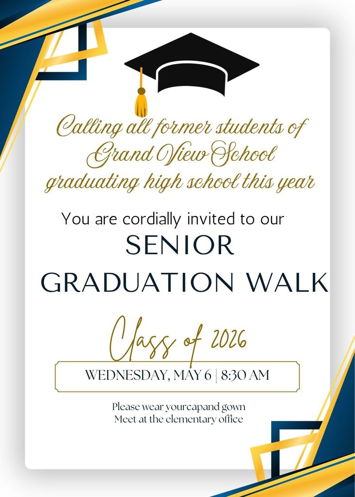 HS Senior Graduation Walk May 6th 8:30 Am
